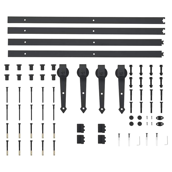 Set piese pentru uși glisante, negru, 2 x 183 cm, oțel - WALTI WALTI