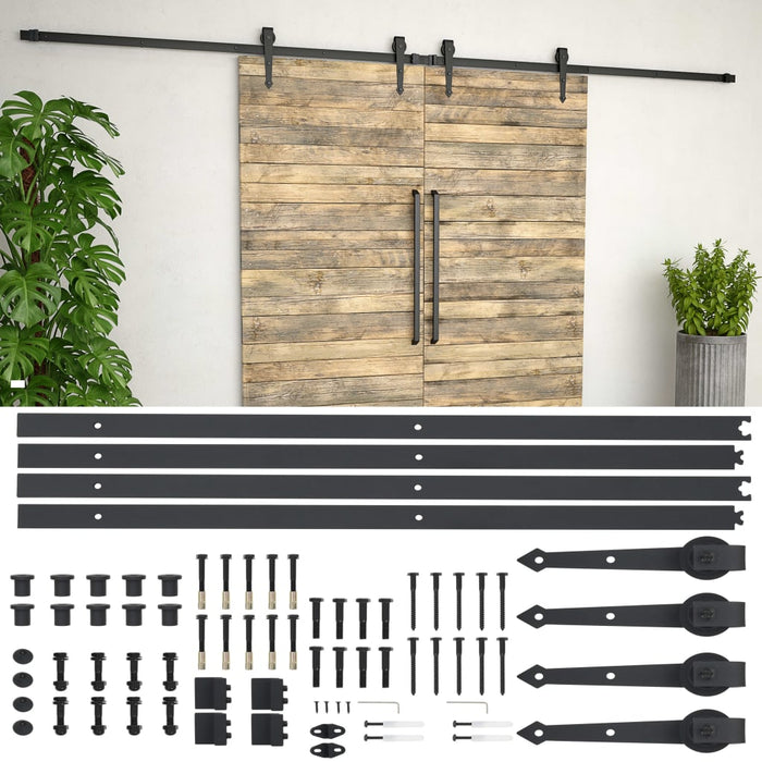 Set piese pentru uși glisante, negru, 2 x 183 cm, oțel - WALTI WALTI