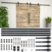 Set piese pentru uși glisante, negru, 2 x 183 cm, oțel - WALTI WALTI
