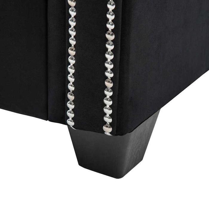 Set canapele Chesterfield, 2 buc, tapițerie catifea, negru WALTI