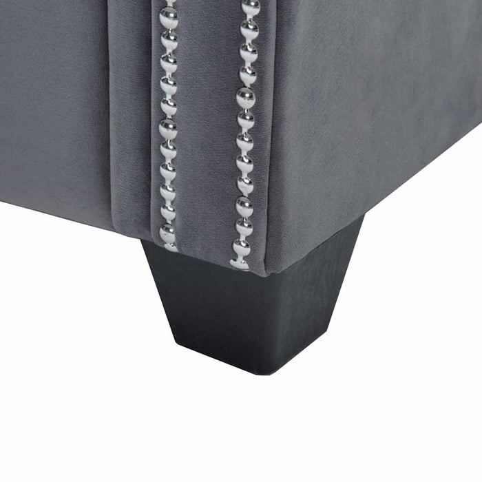 Set canapele Chesterfield, 2 buc, tapițerie catifea, gri WALTI
