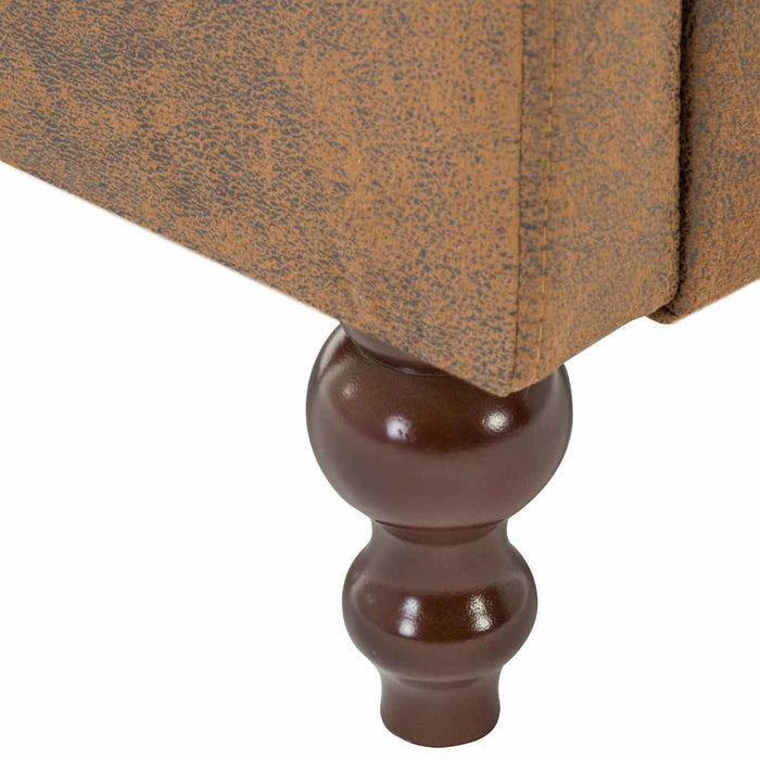 Set canapea Chesterfield, 2 buc., tapițerie aspect velur, maro WALTI