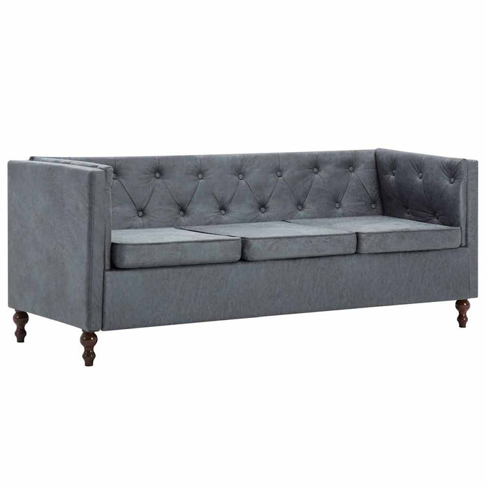 Set canapele Chesterfield, 2 piese, gri, tapițerie țesătură WALTI