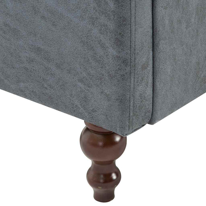 Set canapele Chesterfield, 2 piese, gri, tapițerie țesătură WALTI