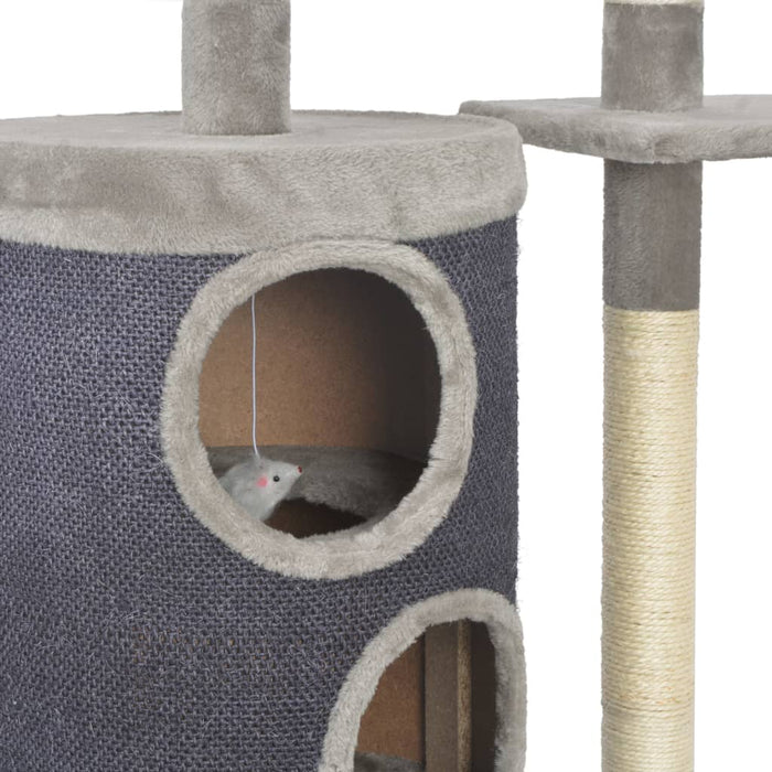 Ansamblu pentru pisici, stâlpi din funie sisal, gri, 260 cm WALTI