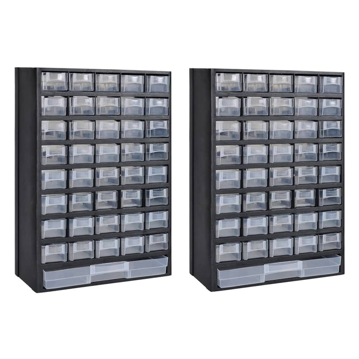 Cutie de depozitare unelte cu 41 sertare, 2 buc, plastic WALTI