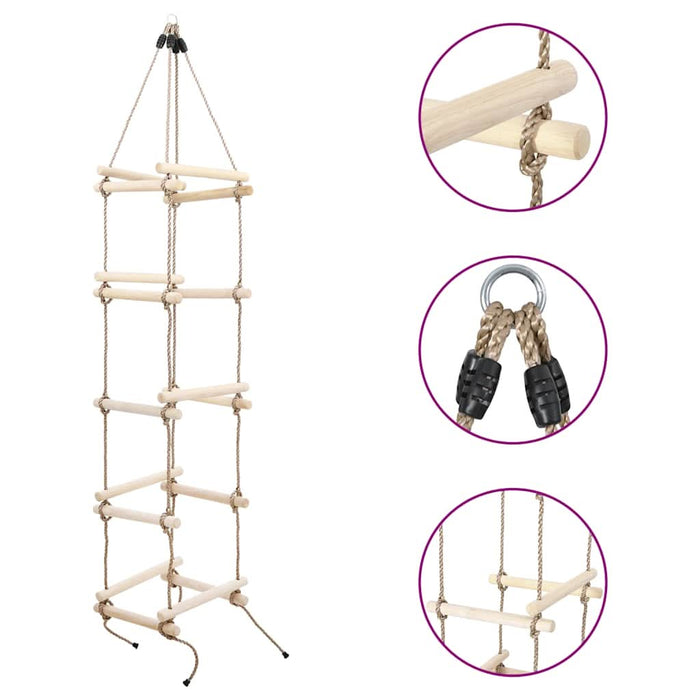 Scară din frânghie pentru copii, 200 cm, lemn - WALTI WALTI