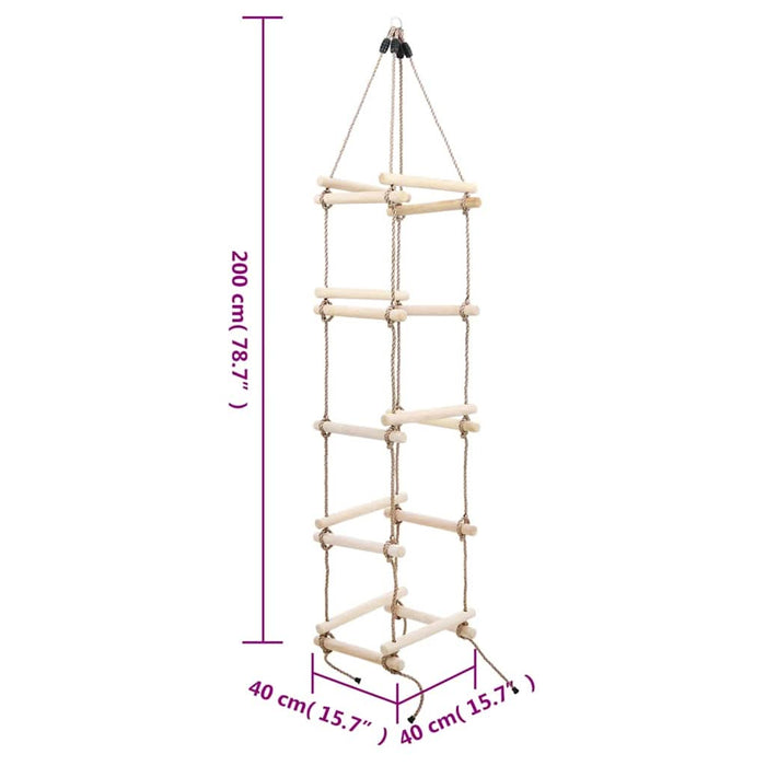 Scară din frânghie pentru copii, 200 cm, lemn - WALTI WALTI