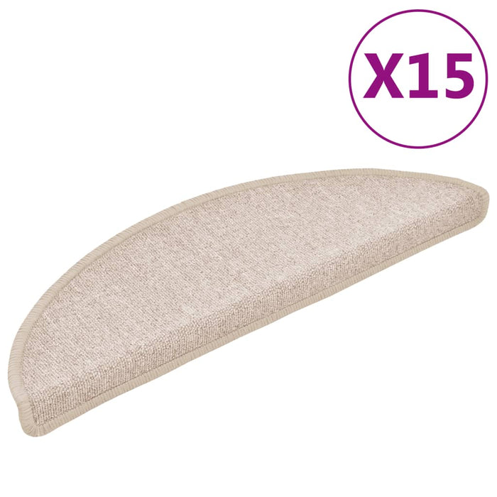 Covorașe pentru scări, 15 buc., 56x17x3 cm, semirotunde, gri taupe - WALTI WALTI