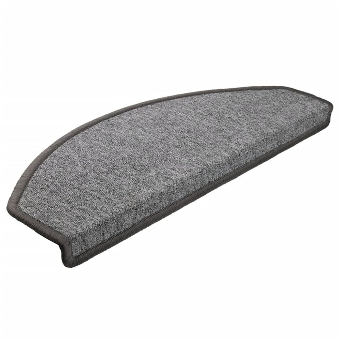 Covorașe pentru scări, 15 buc., 65x24x4 cm, gri închis, semirotunde, mari - WALTI WALTI