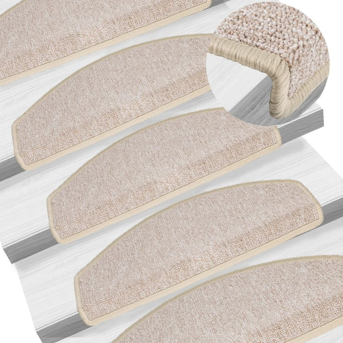 Covorașe pentru scări, 15 buc., 65x24x4 cm, semirotunde, maro taupe, mari - WALTI WALTI