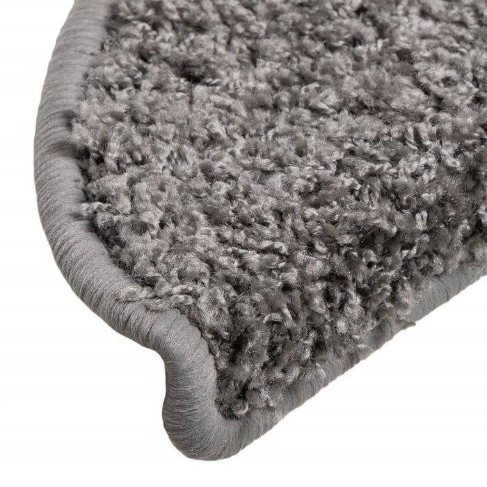 Covorașe pentru scări, 15 buc., 56x17x3 cm, gri, semirotunde WALTI