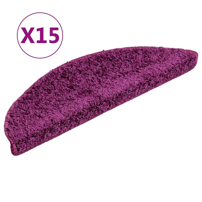 Covorașe scări, 15 buc., 56x17x3 cm, violet, semirotunde - WALTI WALTI