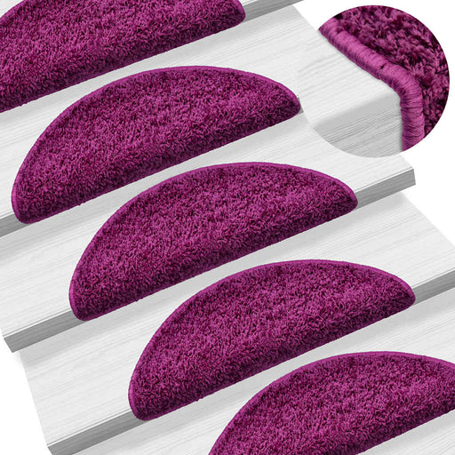 Covorașe scări, 15 buc., 56x17x3 cm, violet, semirotunde - WALTI WALTI