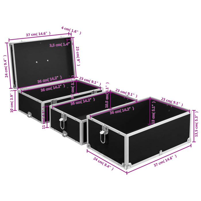 Geantă de cosmetice, 37 x 24 x 40 cm, negru, aluminiu - WALTI WALTI