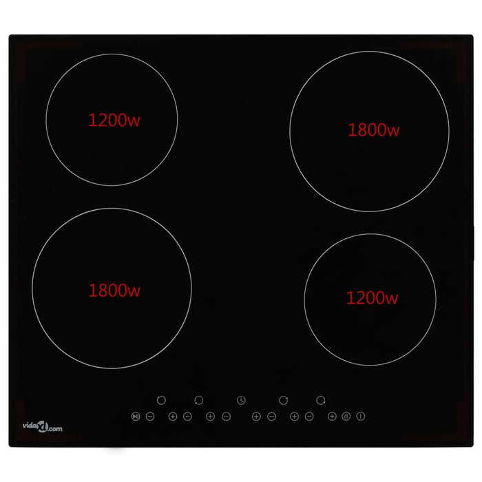 Plită ceramică cu 4 arzătoare, control tactil, 6000 W - WALTI WALTI