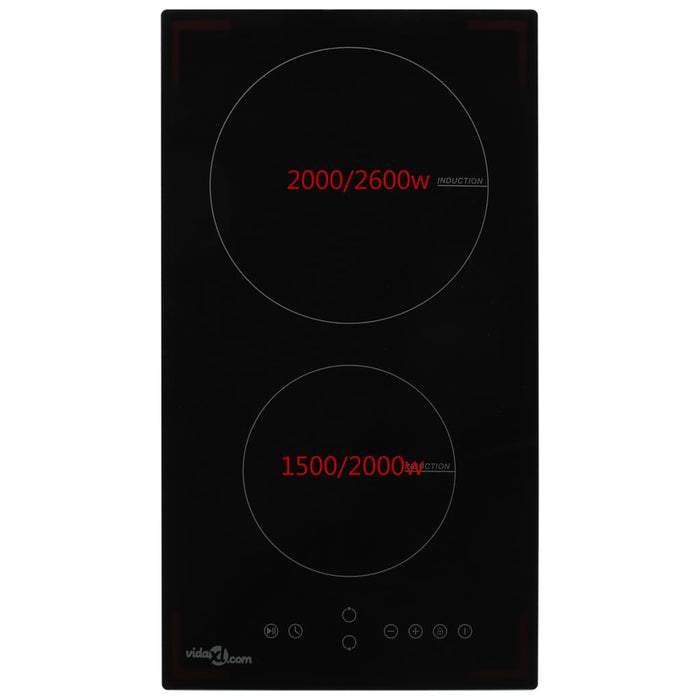 Plită cu inducție cu 2 arzătoare, control tactil, sticlă 3500 W - WALTI WALTI