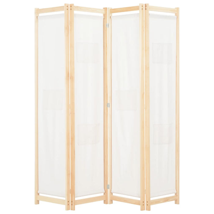 Paravan de cameră cu 4 panouri, crem, 160x170x4 cm, textil - WALTI WALTI
