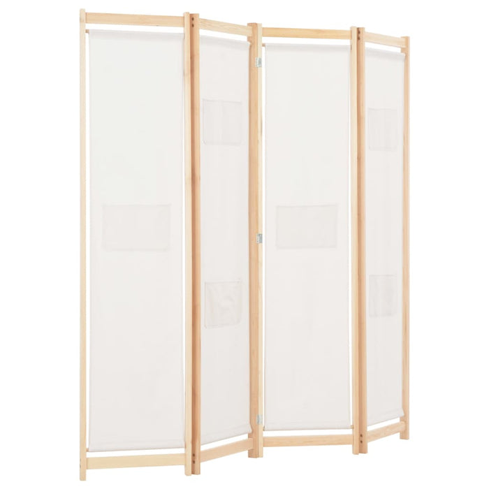 Paravan de cameră cu 4 panouri, crem, 160x170x4 cm, textil - WALTI WALTI
