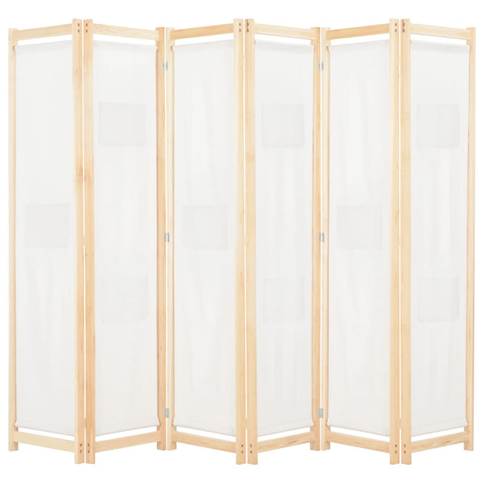 Paravan cameră, 6 panouri, crem, 240x170 x4 cm, material textil - WALTI WALTI