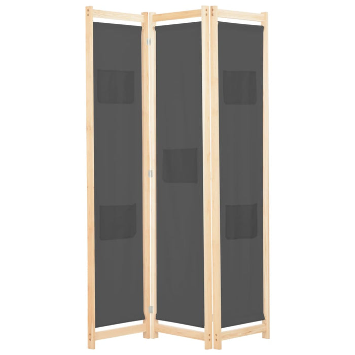 Paravan de cameră cu 3 panouri, gri, 120x170x4 cm, textil - WALTI WALTI