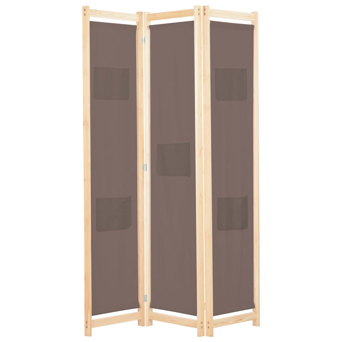 Paravan de cameră cu 3 panouri, maro, 120x170x4 cm, textil - WALTI WALTI