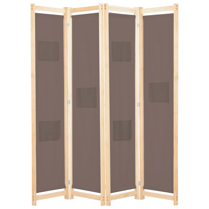 Paravan de cameră cu 4 panouri, maro, 160x170x4 cm, textil - WALTI WALTI