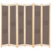 Paravan cameră cu 6 panouri, maro, 240x170x4cm, material textil - WALTI WALTI