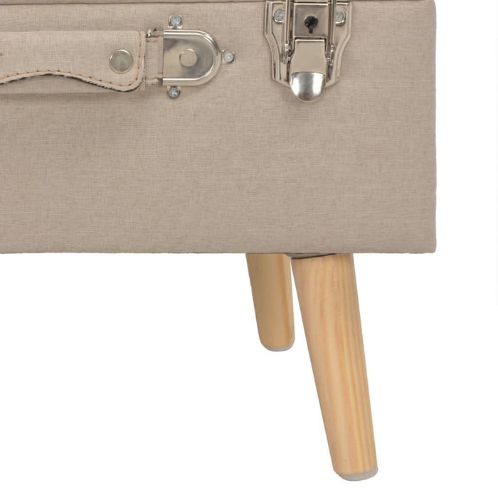 Taburet cu depozitare, 40 cm, bej, material textil - WALTI WALTI