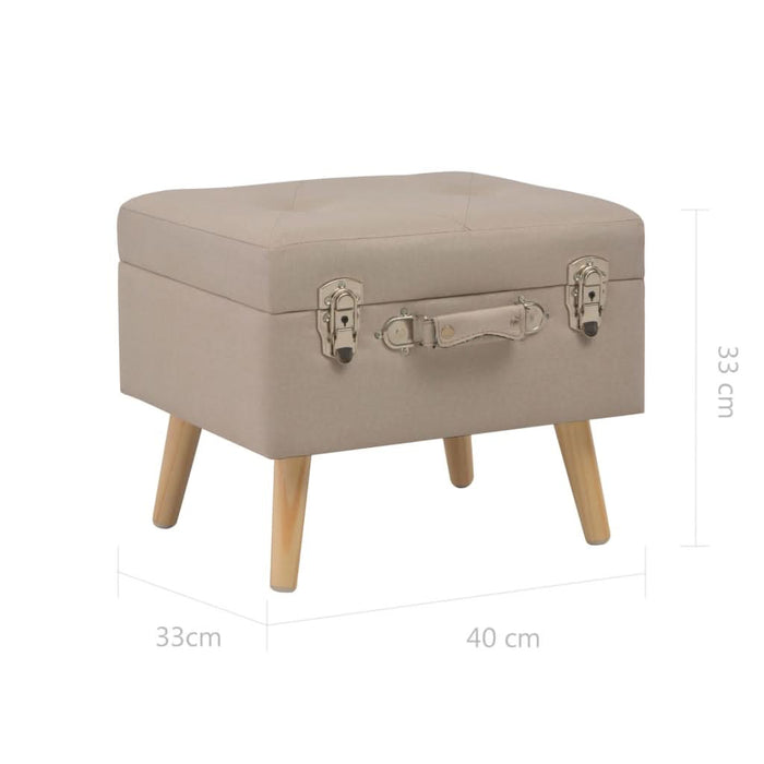 Taburet cu depozitare, 40 cm, bej, material textil - WALTI WALTI