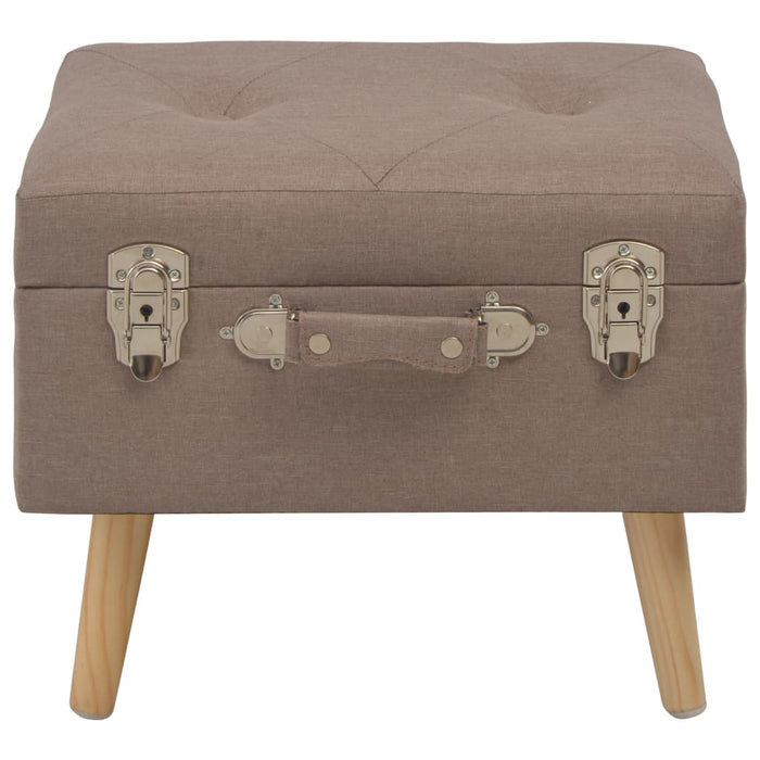 Taburet cu depozitare, 40 cm, maro, material textil WALTI