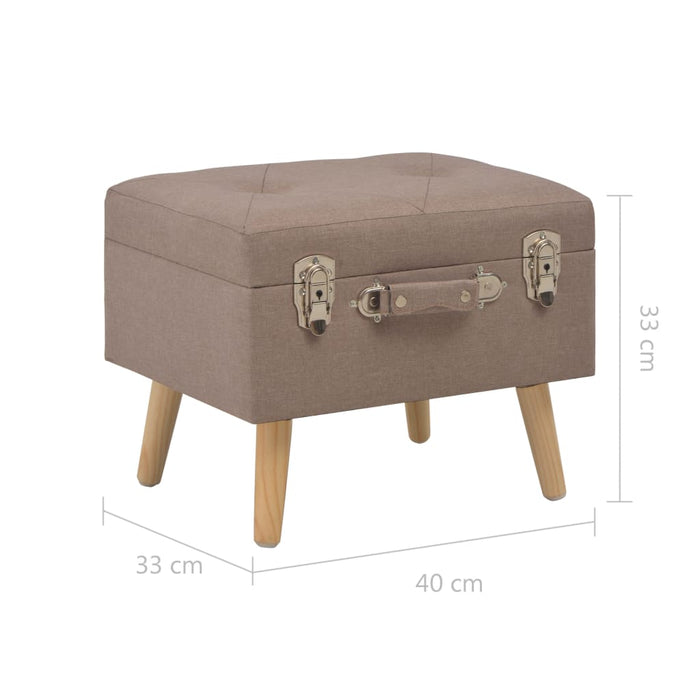 Taburet cu depozitare, 40 cm, maro, material textil WALTI