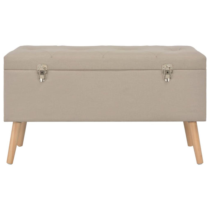 Taburete cu depozitare, 3 buc., bej, material textil - WALTI WALTI