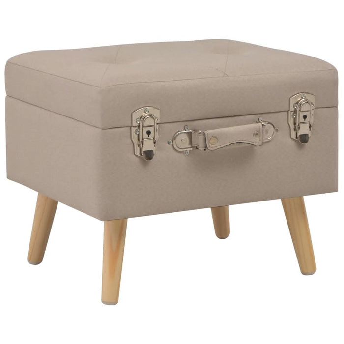 Taburete cu depozitare, 3 buc., bej, material textil - WALTI WALTI
