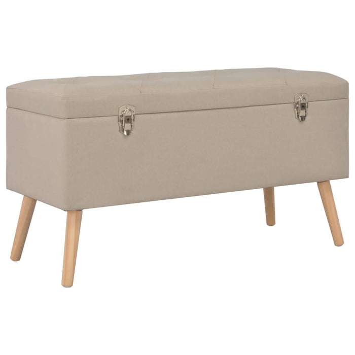 Taburete cu depozitare, 3 buc., bej, material textil - WALTI WALTI