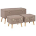 Taburete cu depozitare, 3 buc., maro, material textil - WALTI WALTI