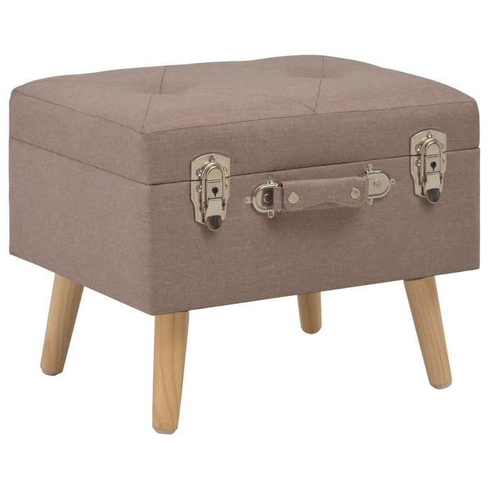 Taburete cu depozitare, 3 buc., maro, material textil - WALTI WALTI