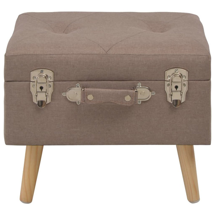 Taburete cu depozitare, 3 buc., maro, material textil - WALTI WALTI