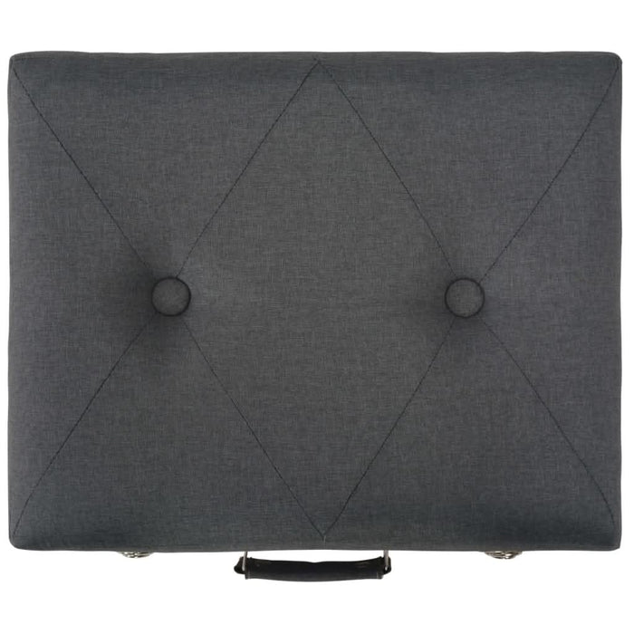 Taburete cu depozitare, 3 buc., gri închis, material textil - WALTI WALTI
