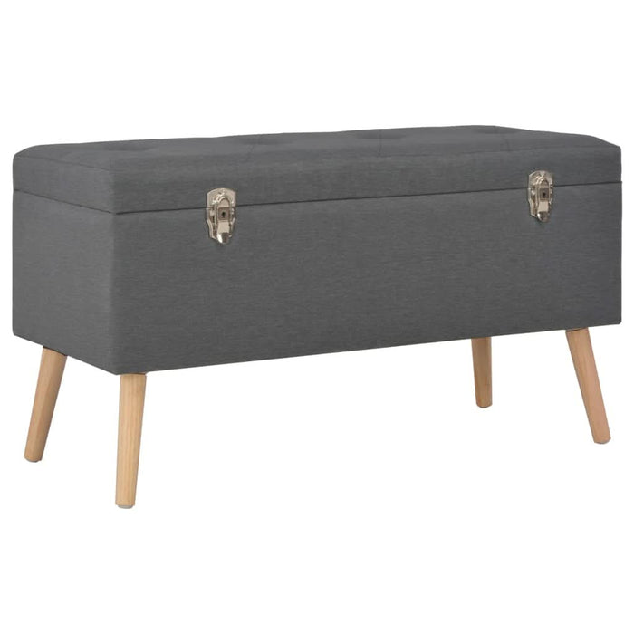 Taburete cu depozitare, 3 buc., gri închis, material textil - WALTI WALTI