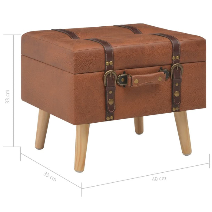 Taburet cu depozitare, 40 cm, cafeniu-roșiatic, piele ecologică - WALTI WALTI