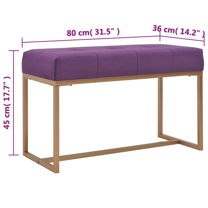Bancă, violet, 80 cm, catifea - WALTI WALTI