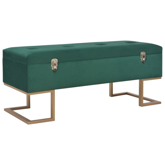 Banchetă cu un compartiment de depozitare verde 105 cm catifea - WALTI WALTI