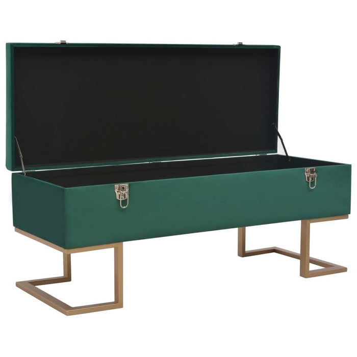 Banchetă cu un compartiment de depozitare verde 105 cm catifea - WALTI WALTI