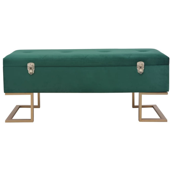 Banchetă cu un compartiment de depozitare verde 105 cm catifea - WALTI WALTI