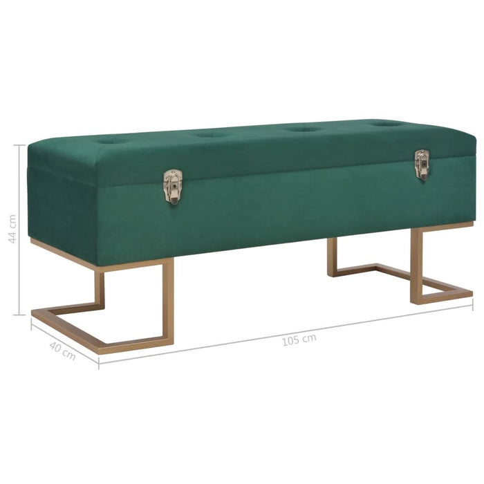 Banchetă cu un compartiment de depozitare verde 105 cm catifea - WALTI WALTI