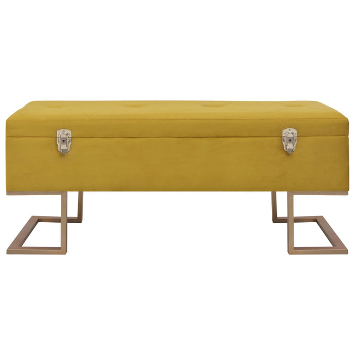 Banchetă cu un compartiment de depozitare muștar 105cm catifea WALTI