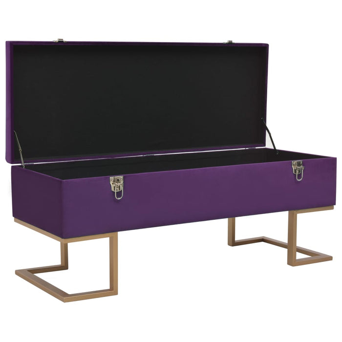 Banchetă cu un compartiment de depozitare violet 105cm catifea WALTI