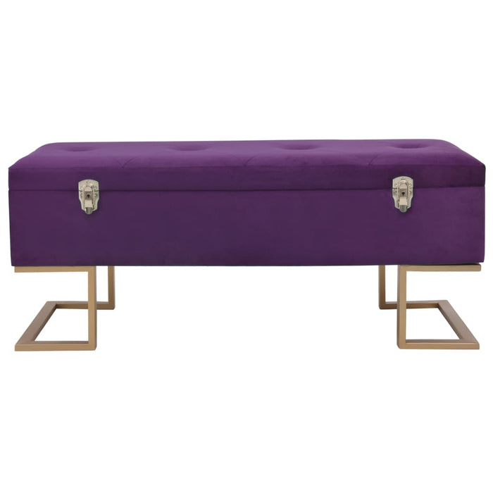 Banchetă cu un compartiment de depozitare violet 105cm catifea WALTI