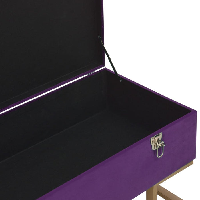 Banchetă cu un compartiment de depozitare violet 105cm catifea WALTI